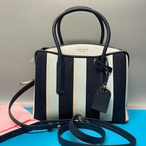 KATE SPADE Handbag Purse Convertible Blue Canvas Striped Medium **NWT** …